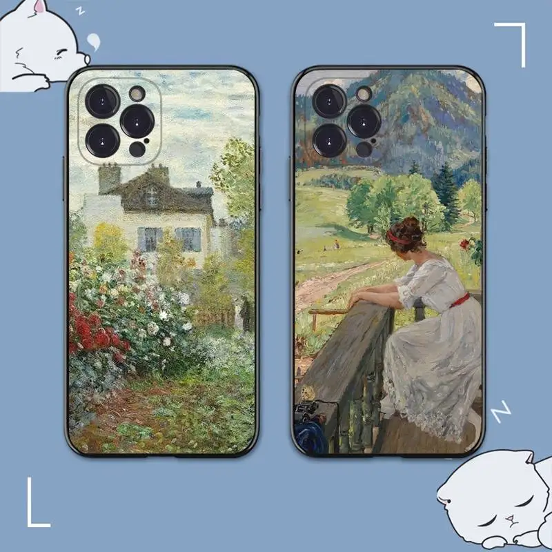 

Claude Monet Print Phone Case For iPhone 14 11 12 13 Mini Pro XS Max Cover 6 7 8 Plus X XR SE 2020 Funda Shell