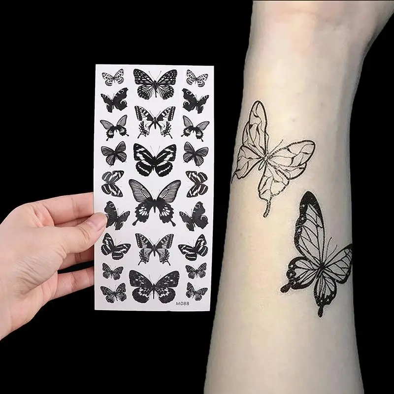 

Водостойкая Временная тату-наклейка, 1 лист, 3D бабочка, искусственная татуировка, флэш-трансферная татуировка для ног, рук и ног, для женский ...