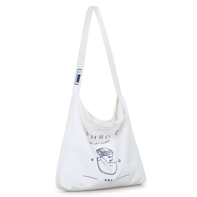 

Белые Простые холщовые сумки для женщин 2023, модная сумка с принтом, вместительная сумка через плечо, сумка для книг формата а4 для девочек