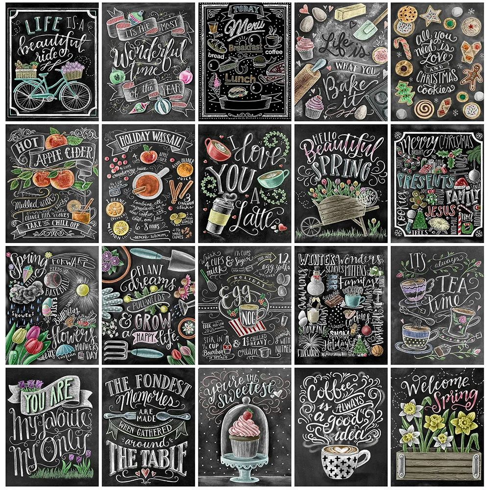 

HUACAN Алмазная картина новый мультфильм Стразы Вышивка крестом доска текст мозаика ручной работы подарок