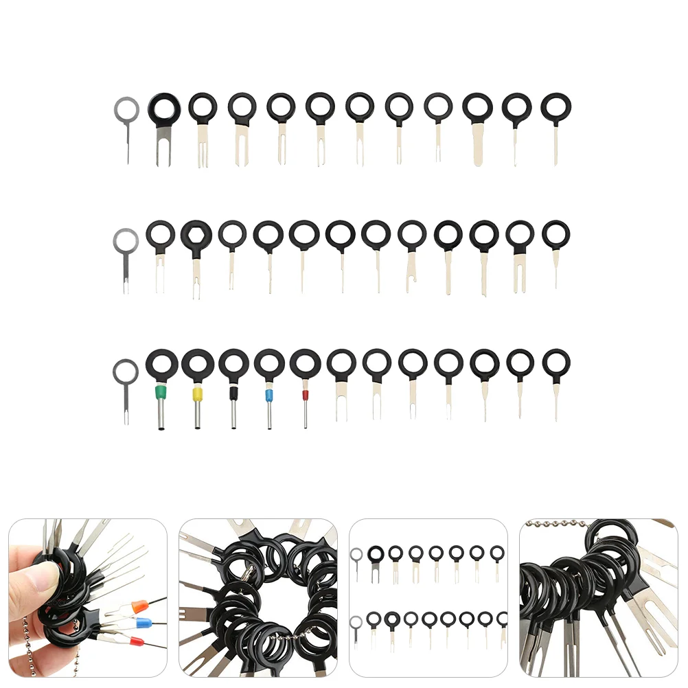 

82 Pcs Automotive Wire Harness Pusher Pin Extractor Terminals Puller Computer Wiring Kit Steel Removal Tool