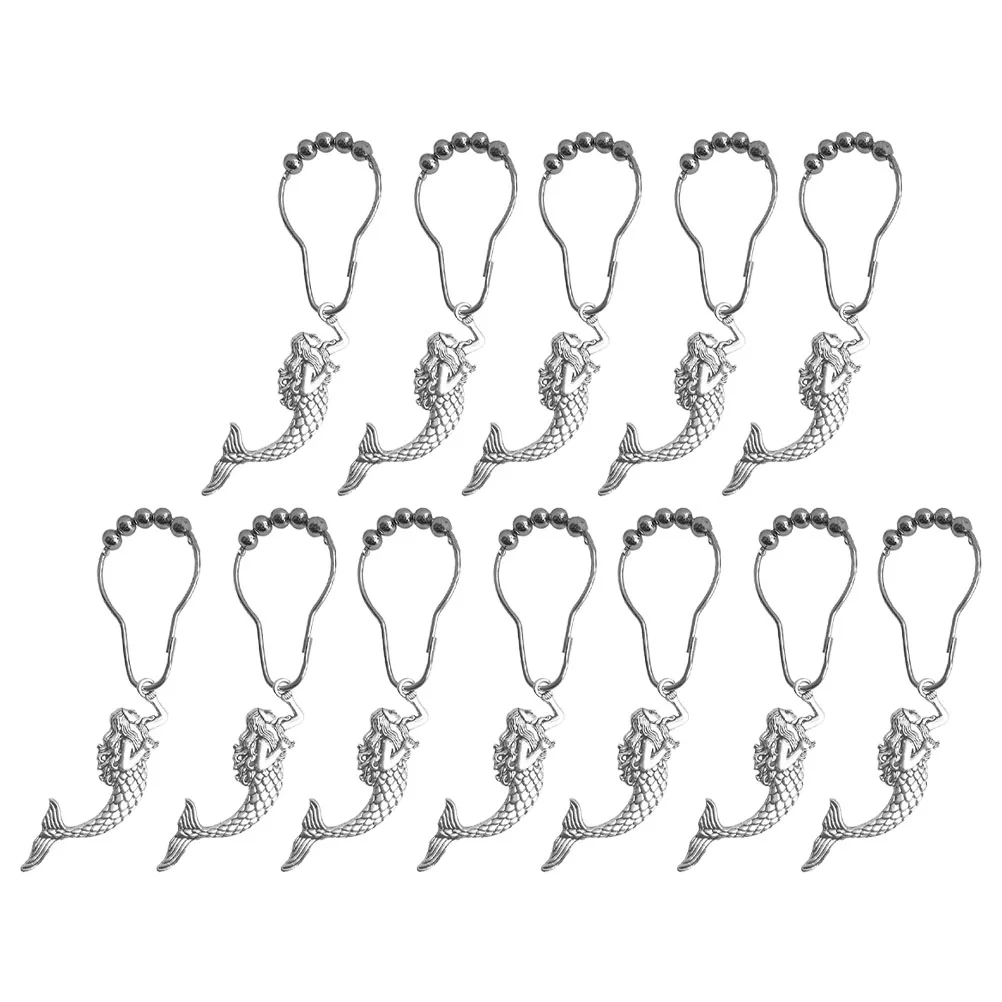 

Curtain Rings Shower Ring Loop Drape Clips Hanger Decor Mermaids Bath Rod Holder Roman Hooks Bead Home Circles Simple Clip Glide