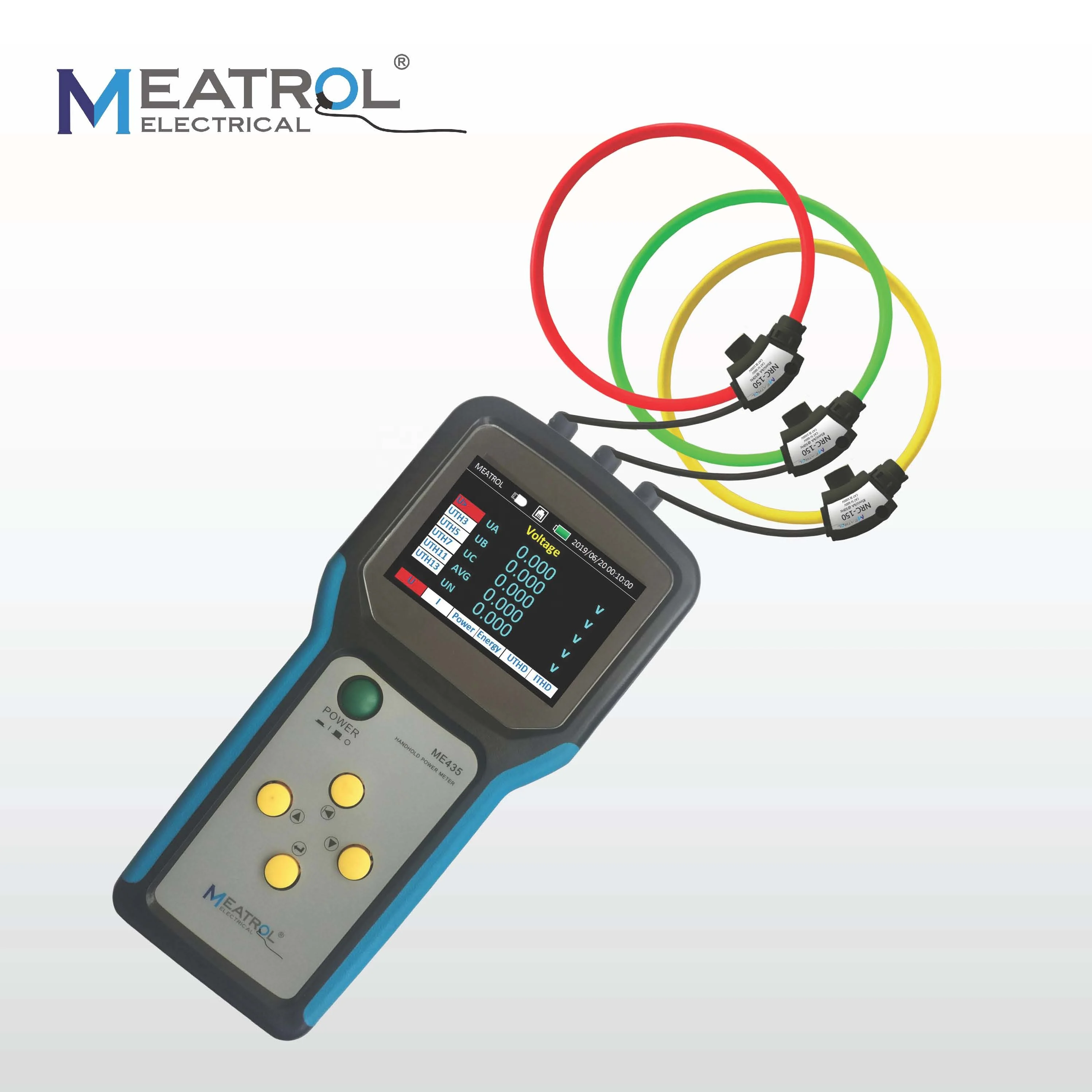

Meatrol 0.5% Rogowski three phase power quality analyzer