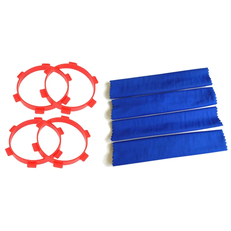 

4PC Rubber Tire Mounting Glue Bands Diameter 85Mm With 4Pcs Dust Proof Shock Absorber Cover Guard