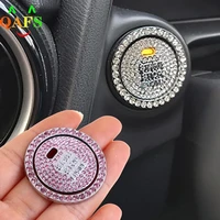 car one click start button car interior engine ignition start stop button protective cover crystal decoration car accessories