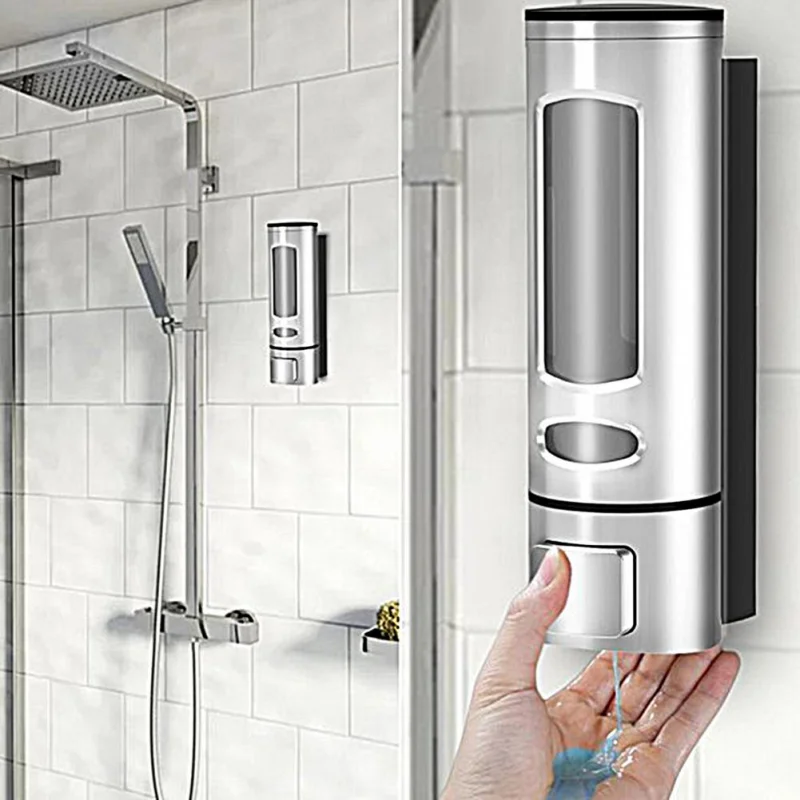 

Single/double 400Ml Soap Dispenser Wall-Mount Shower Bath Shampoo Dispenser Liquid Soap Container Bathroom Washroom Accessories