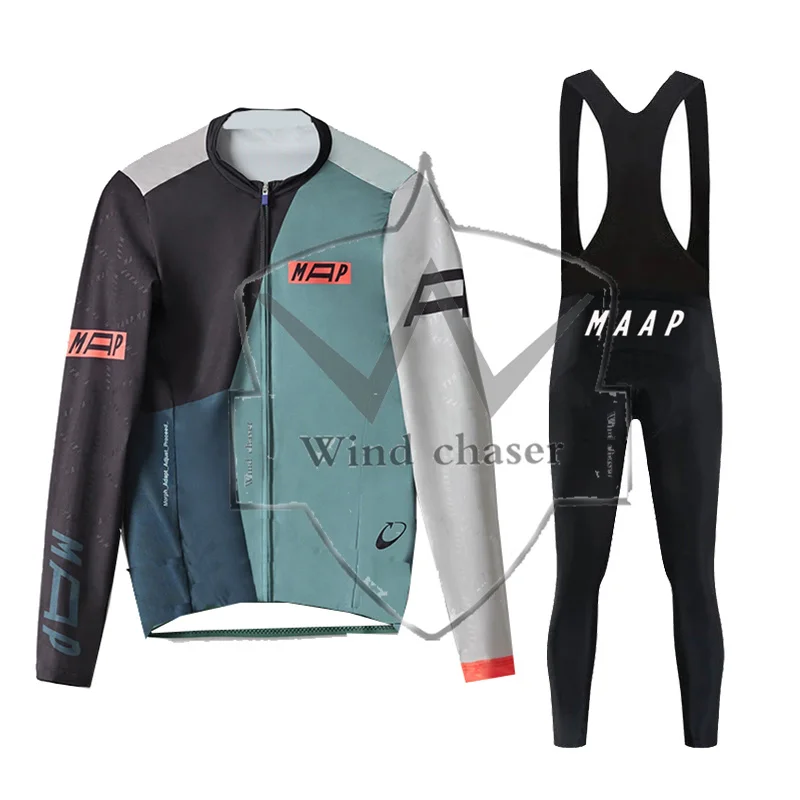 

2023 MAAP Road Bike Jersey Set Men's Cycling Clothing Summer MTB Team Clothes Long sleeve Uniform Triathlon Ropa De Hombre