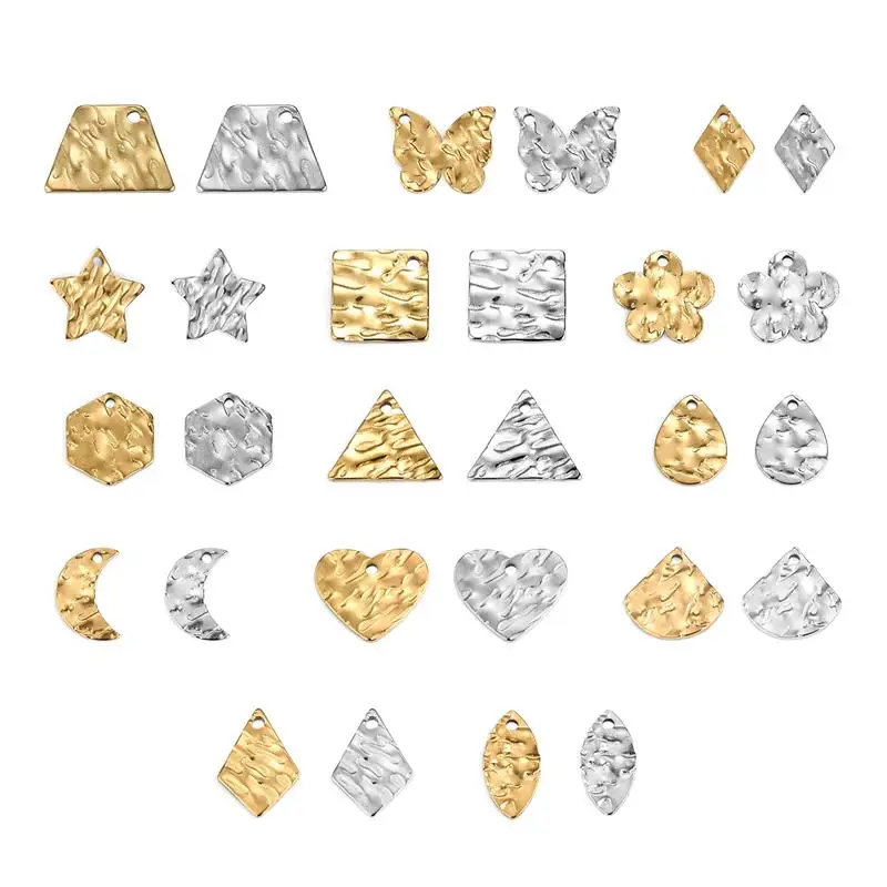 

20pcs Stainless Steel Pendants Embossing Charm DIY Earrings Bracelet For Jewelry Making Accessories Love Oval Drop Shape