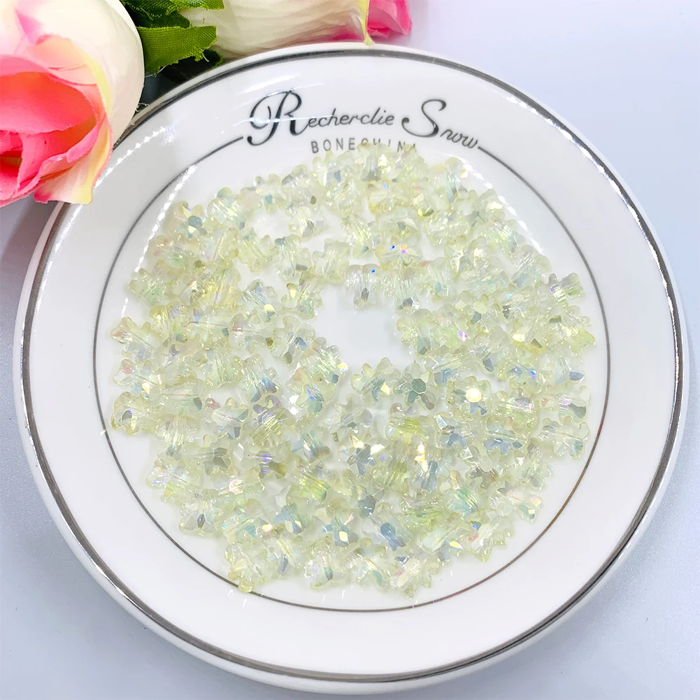 

30pc Light Yellow Cute Bears Shape Austrian Crystal Glass Loose Spacer Beads Cartoon Animals For Jewelry Making DIY Accessories