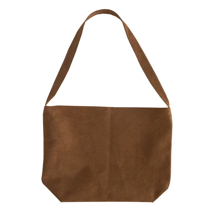 Цельная простая сумка через плечо Ins для студентов корейская модная цвета кавы