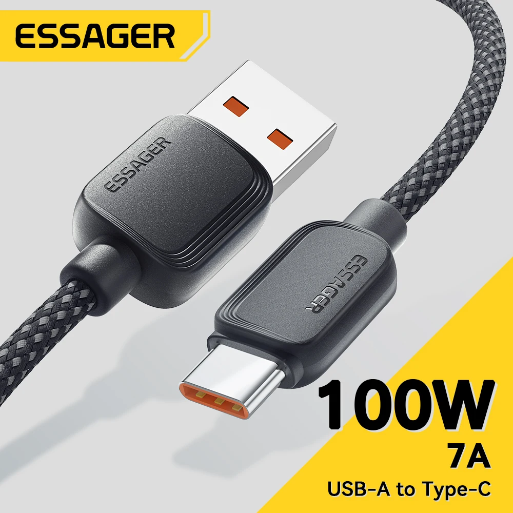Кабель зарядный Essager 7A USB Type-C 100/88 Вт 3 м