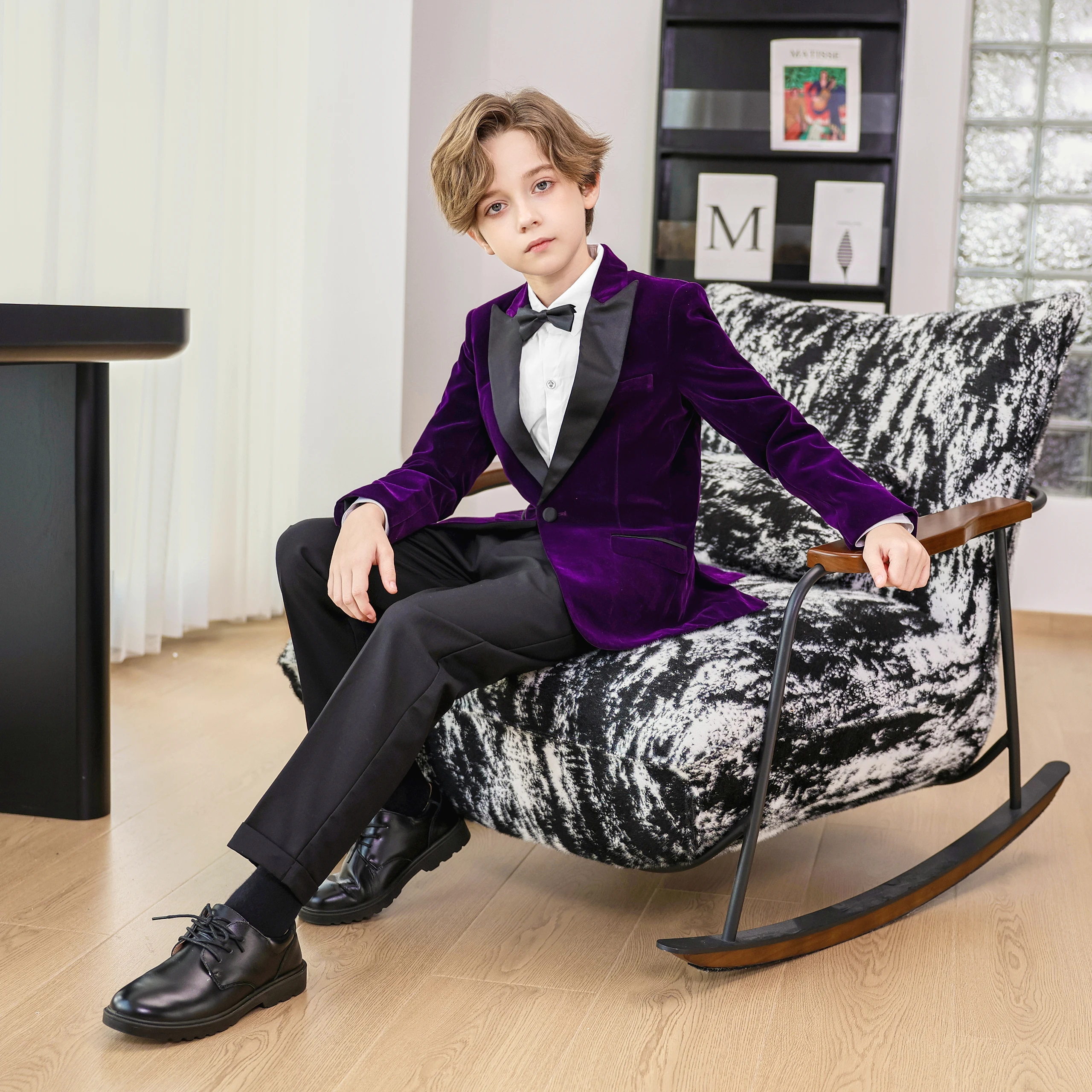 LOlanta 5 шт. рождественские бархатные деловые костюмы для мальчиков детский тонкий