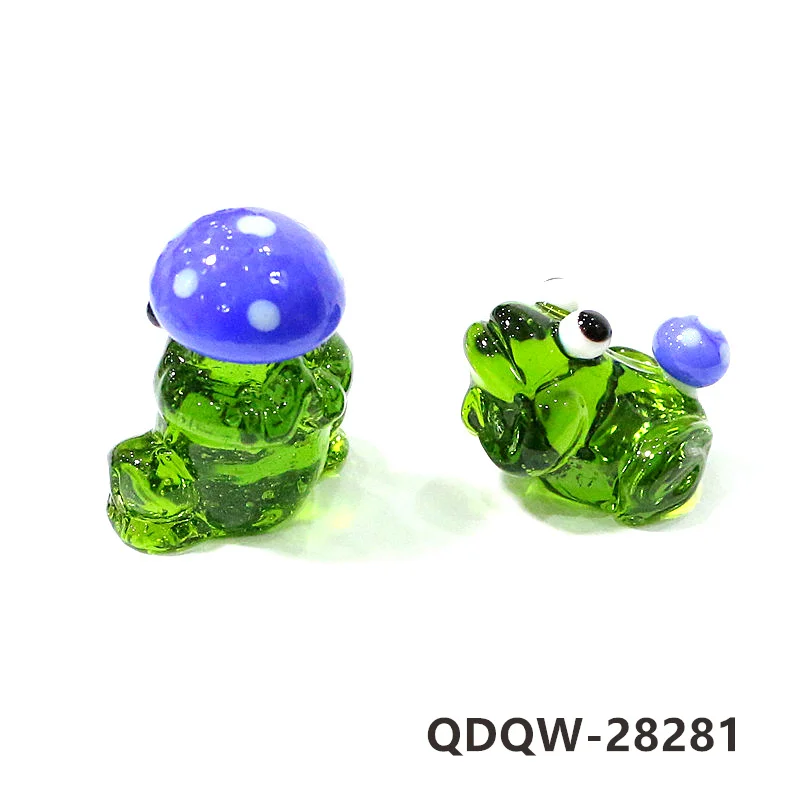 

2 шт. Миниатюрные стеклянные фигурки лягушек JSSMTLP