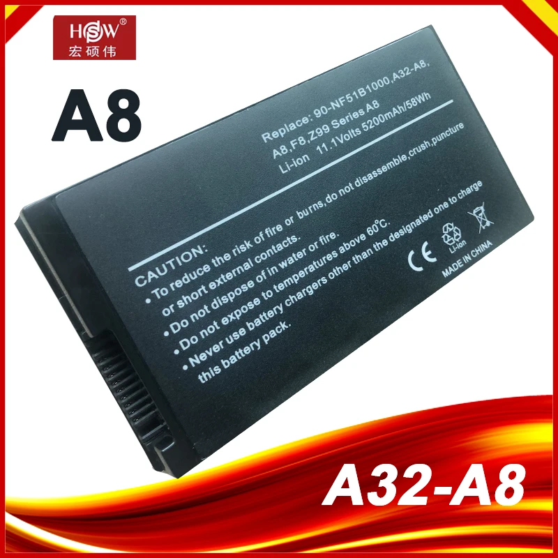 

Laptop Battery for For ASUS A32-A8 X83Vm Z99 Z99D Z99Dc Z99E Z99F Z99H Z99He Z99J Z99Ja Z99Jc Z99Je