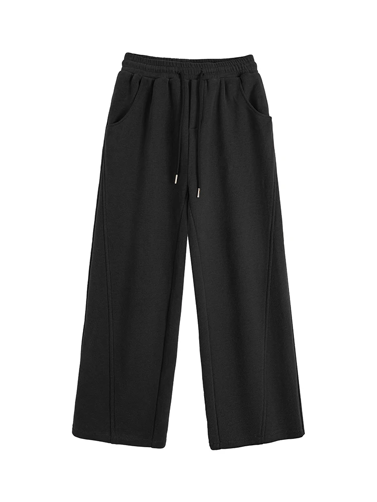 Wukong Goods Зимние утолщенные драпированные спортивные штаны в стиле ретро на