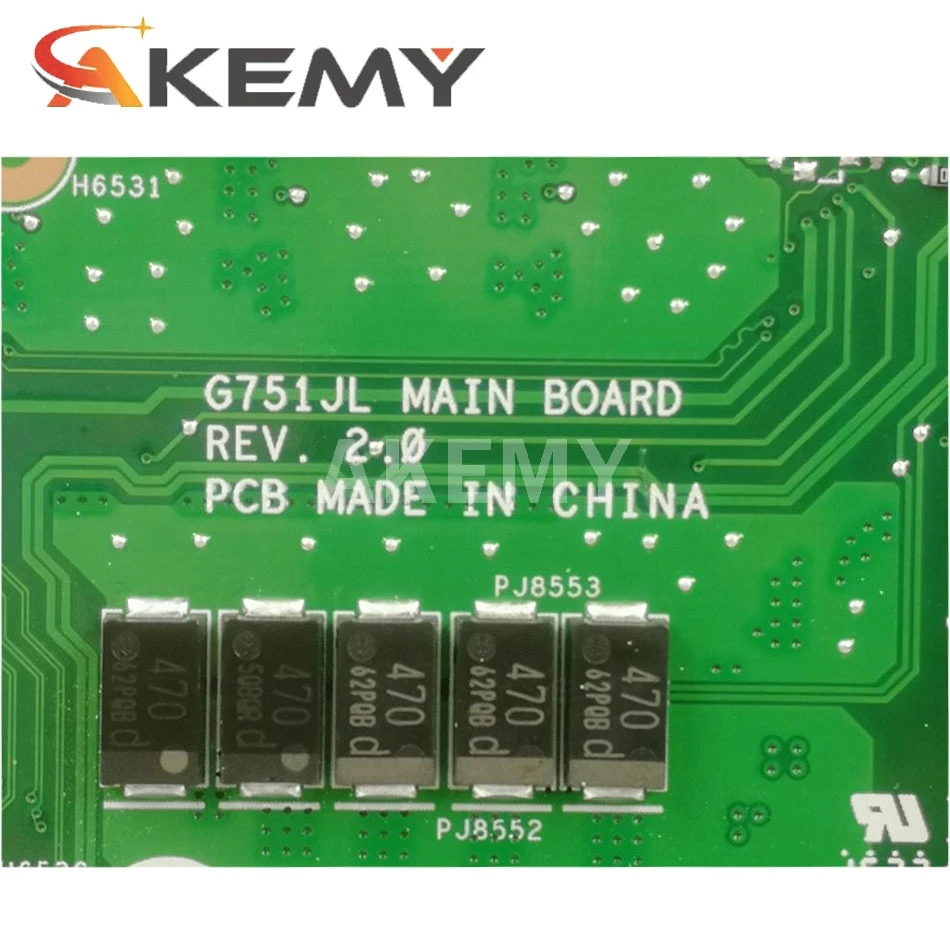 Материнская плата Akmey G751JL для ноутбука Asus ROG G751J оригинальная материнская I7-4720HQ