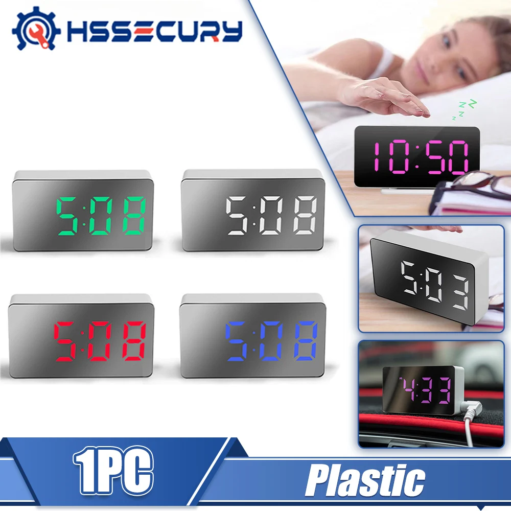 

Smart LED Clock Bedside Digital Alarm Clocks Desktop Table Electronic Desk Watch Snooze Funtion USB Wake Up Alarm Clock Home