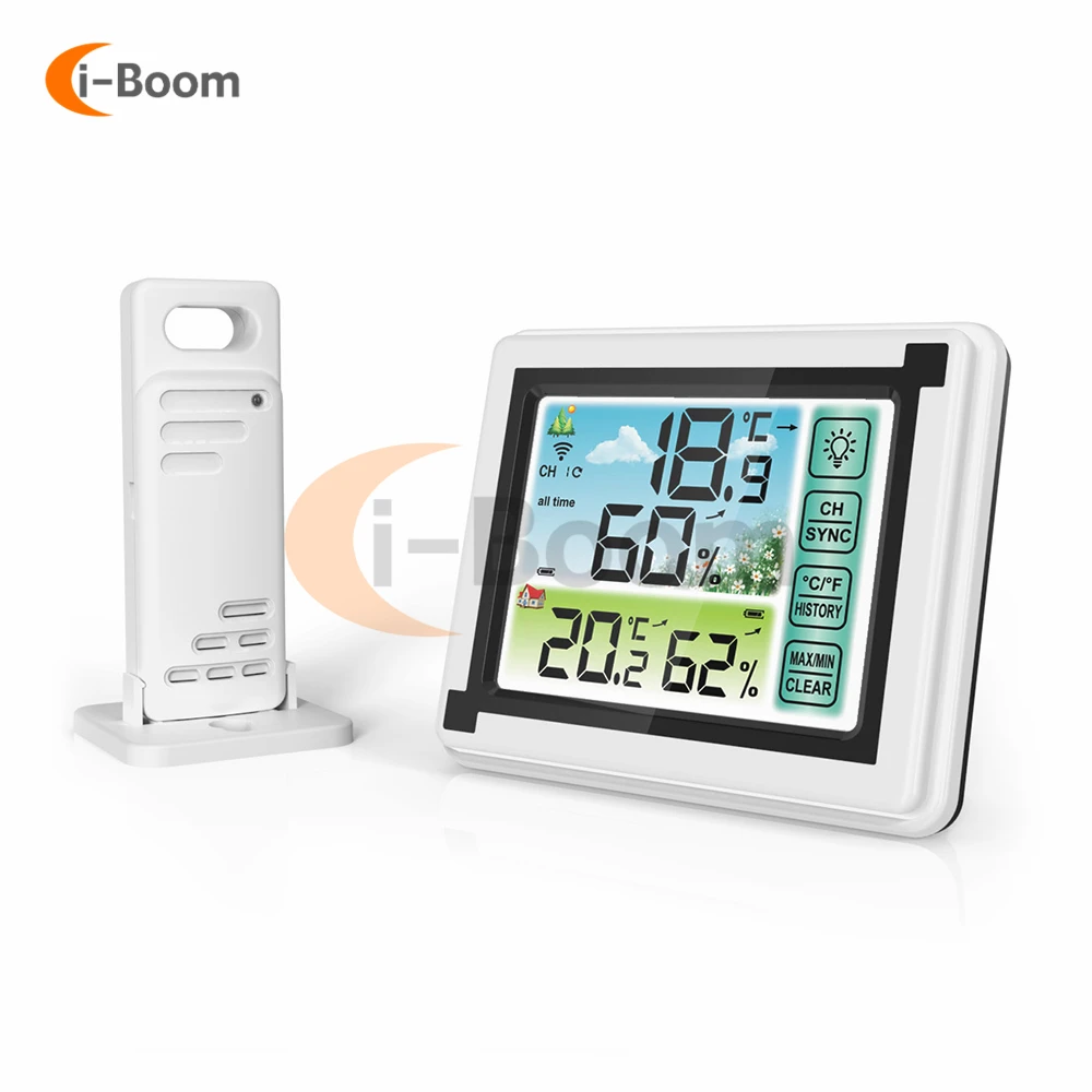 

LCD Digital Thermometer Weather Station Indoor Outdoor 433MHz Wireless Temperature Humidity Sensor °C/°F Thermometer Hygrometer