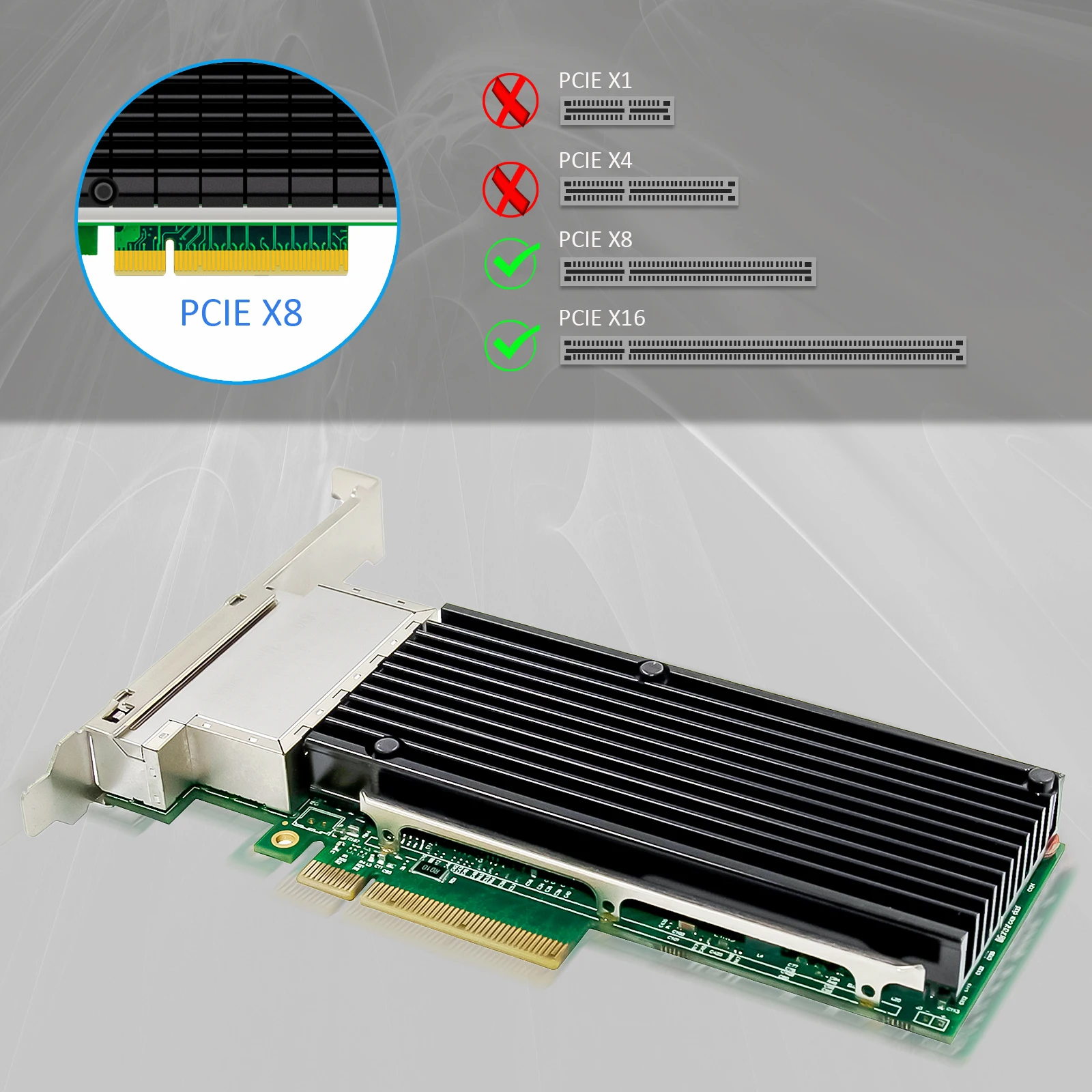 Фото 4-портовая сетевая карта Ethernet 10G RJ45 с контроллером Intel X710, интерфейсом PCIE 3.0 X8 №5