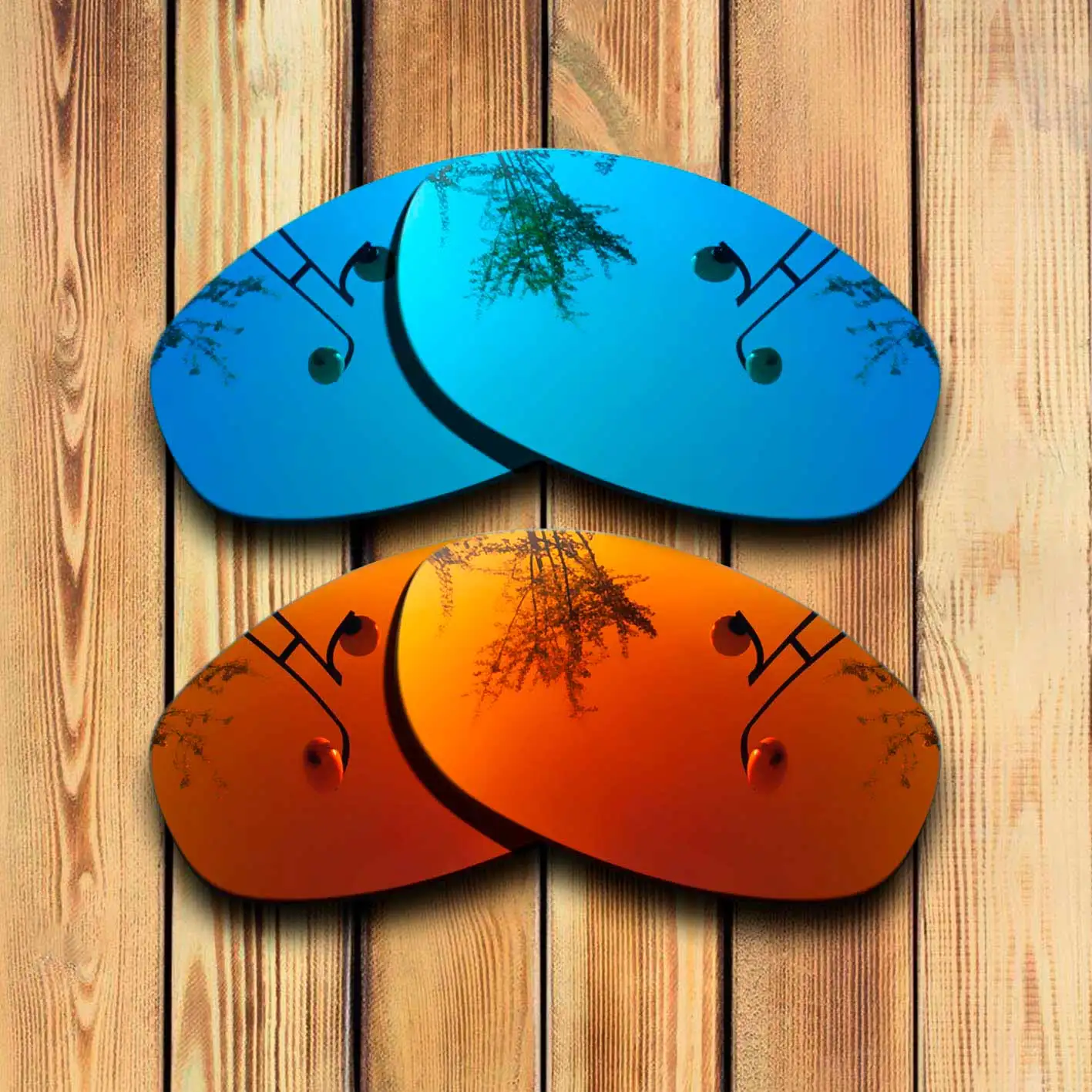 100% Precisely Cut Polarized Replacement Lenses for Dangerous Sunglasses  Blue& Red Combine Options