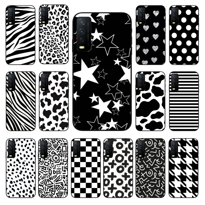 

Cow zebra Leopard Dot Black White Art Phone Case For VIVO Y31 Y21 Y70 Y21S Y20 Y72 1907 Y12 Y11S Y53S Y33S Y55 Y76 Y51 Y15S Y01