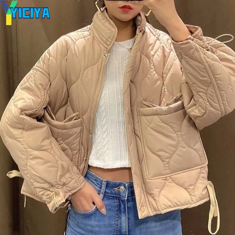 YICIYA Winter Jackets 2023 Woman Casual Short Parkas Loose Solid Women Coat Light Slim Streetwear Jacket Female Chic Outerwear