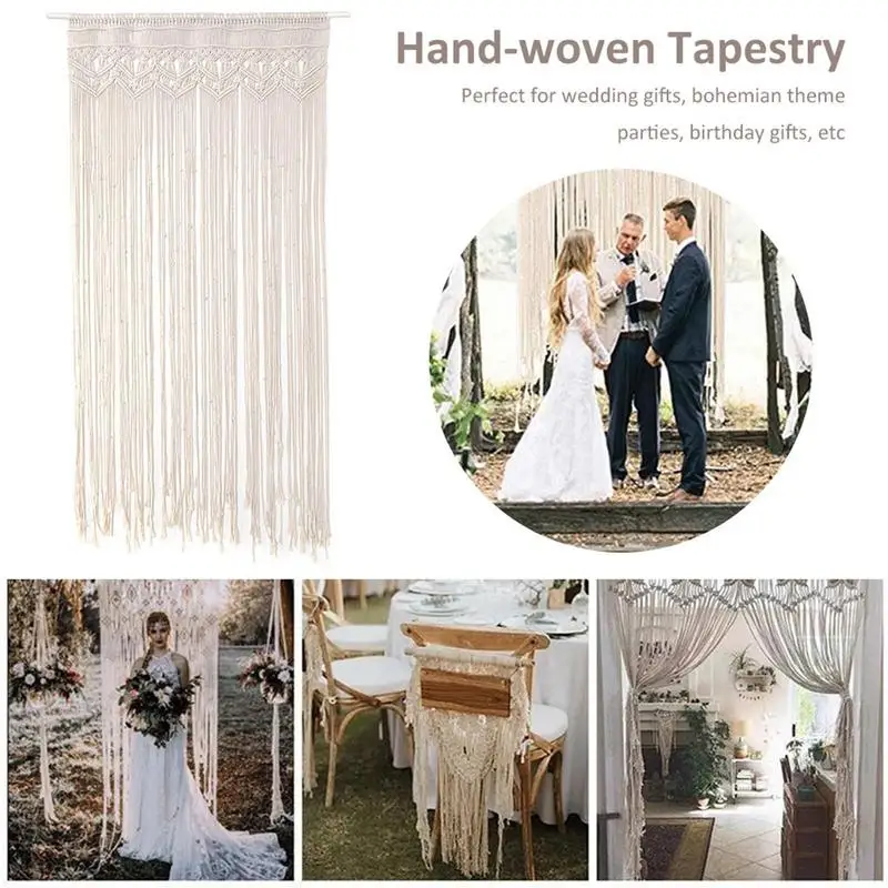 

Wall Hangings Woven Tapestry Handamde Woven Bohemian Tapestry With Tassel Elegant Apartment Bedroom Dorm Room Door Decoration