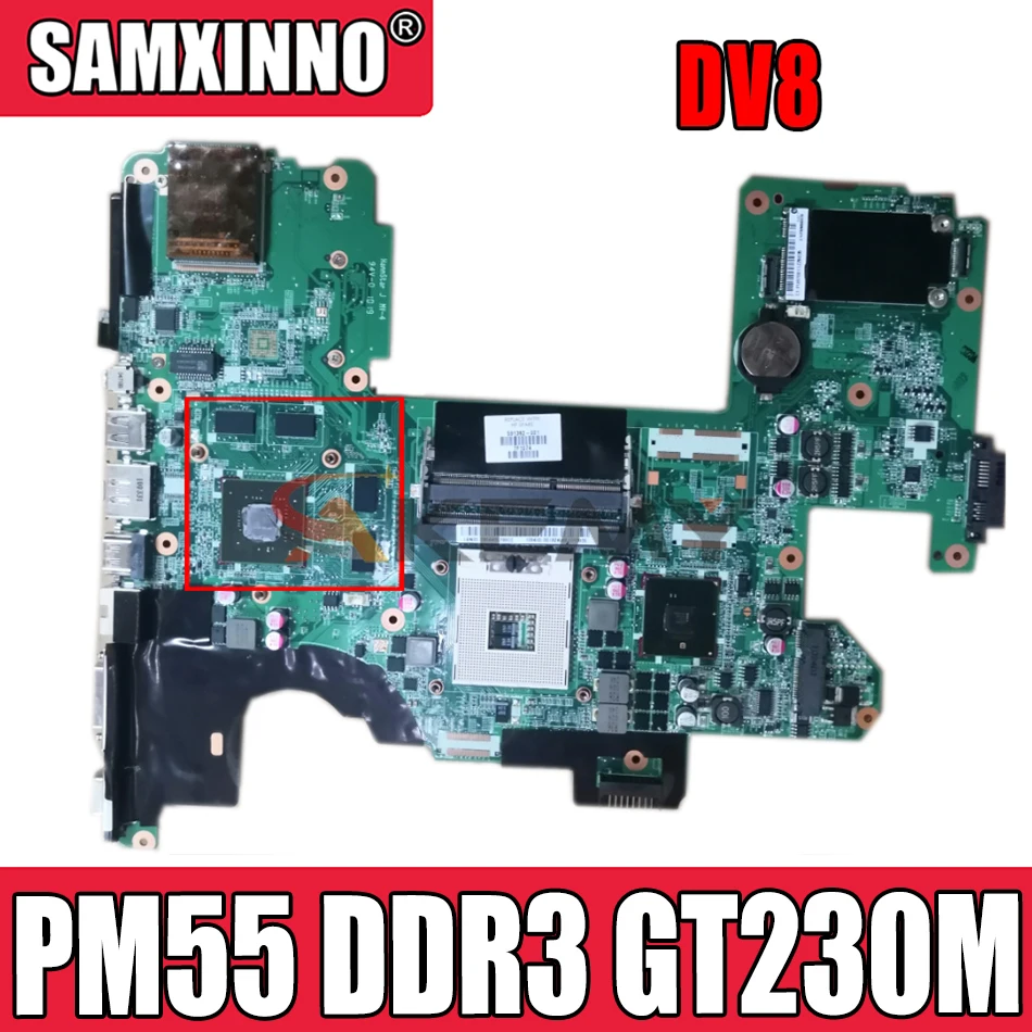 

Материнская плата Akemy 573758-001 591382-001 для ноутбука HP Pavilion DV8, материнская плата DAUT8AMB8D0 PM55 DDR3 GT230M graphics
