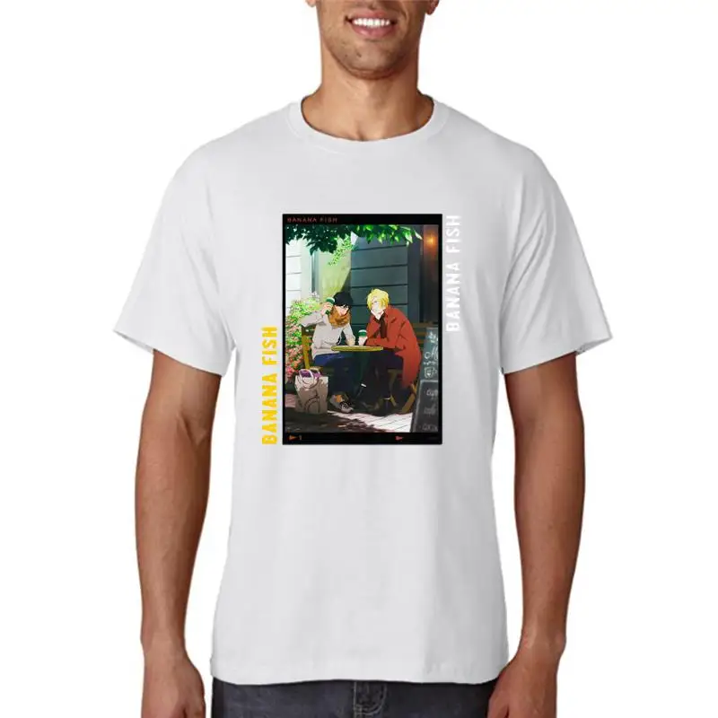 

Футболка женская с принтом бананов и рыбок, Свободный Топ с коротким рукавом и круглым вырезом, модная повседневная тенниска оверсайз в сти...