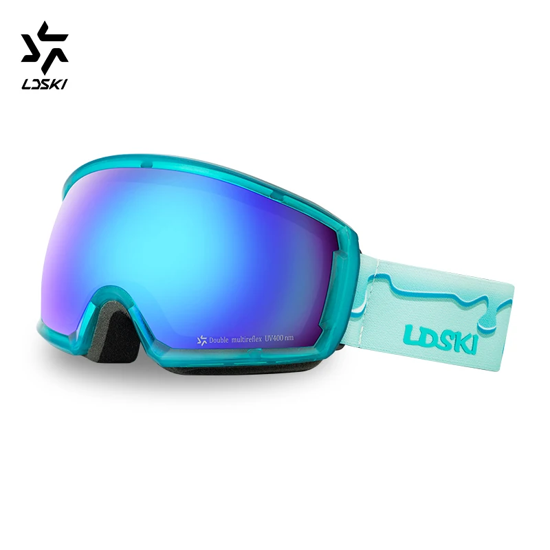 

LDSKI Kid Ski Goggles Multi-Colors Youth Spherical Anti-Fog PC Lens Revo Coating Children Snowboard Glasses Girls Boys