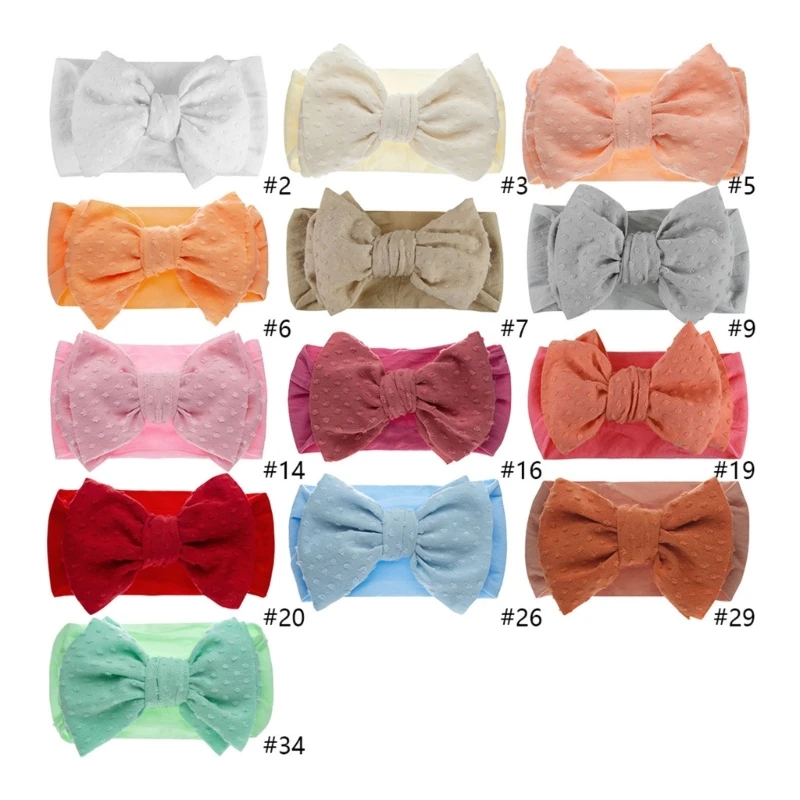 

Elastic Stretchy Soft Wide Bowknot Bows Headbands Hairband Turban Headwraps Hair Bows Accessories for Kid Toddler