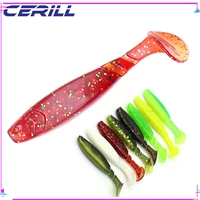 cerill 10 pcs 2g designed t tail worm shiner bait jigging wobblers soft fishing lure bass pike aritificial silicone swimbait