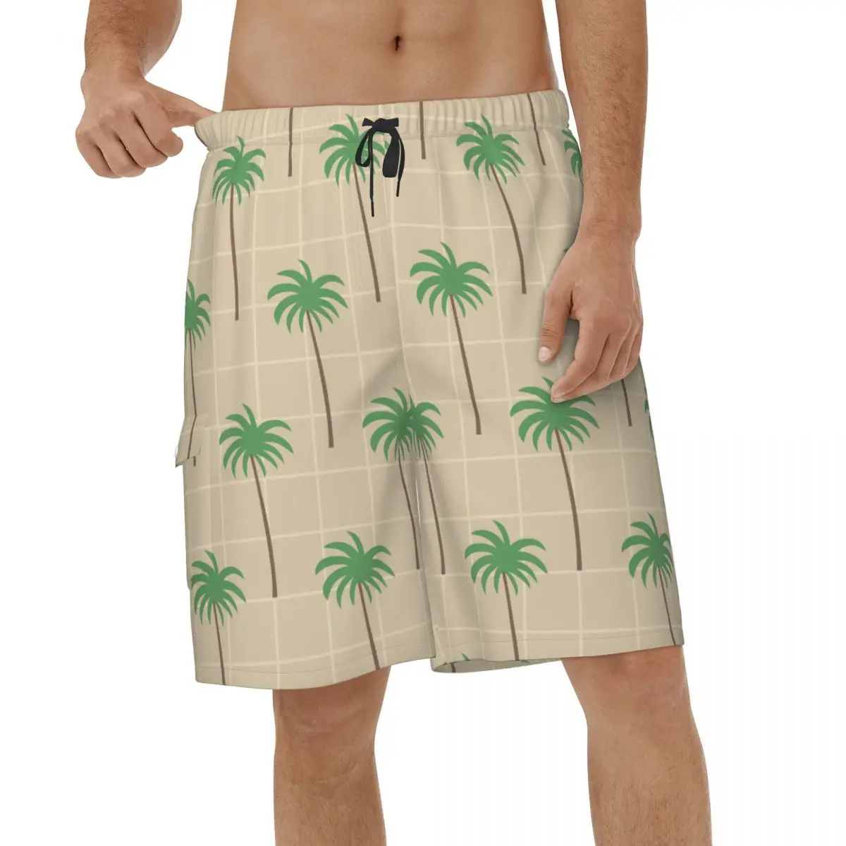 

New Shorts Tropical Palm Trees Summer Mens Briefs Male Swimwear