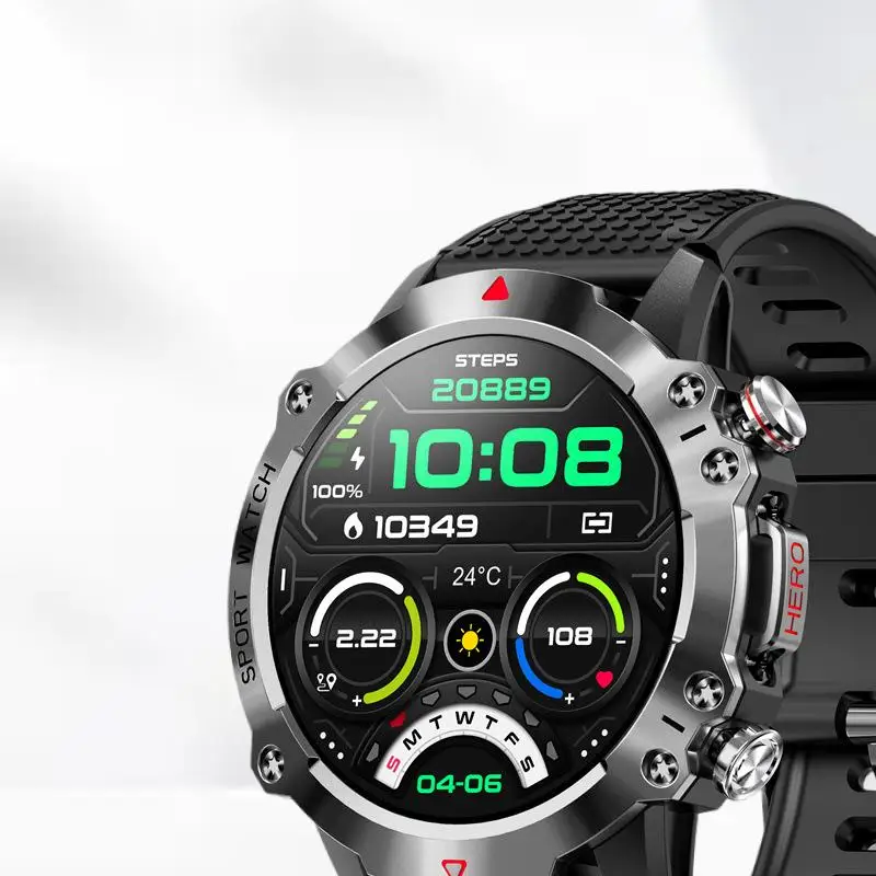 

KR10 Three-proof Smart Watch - The Ultimate Outdoor Companion with Heart Rate Monitoring