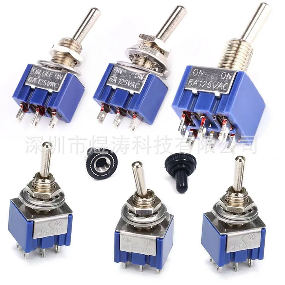

5 шт. MTS-102 103 202 203 переключатель ВКЛ./ВЫКЛ.-ВКЛ. 3/6 Pin 2/3 фиксация положения AC 125V/6A 250V/3A переключатель питания для автомобиля
