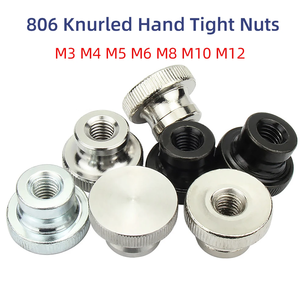 

M3 M4 M5 M6 M8 M10 806 Knurled Hand Nut 304 Stainless Steel Galvanized Nickel Plated High Head Knurled Screw Female Round Nut