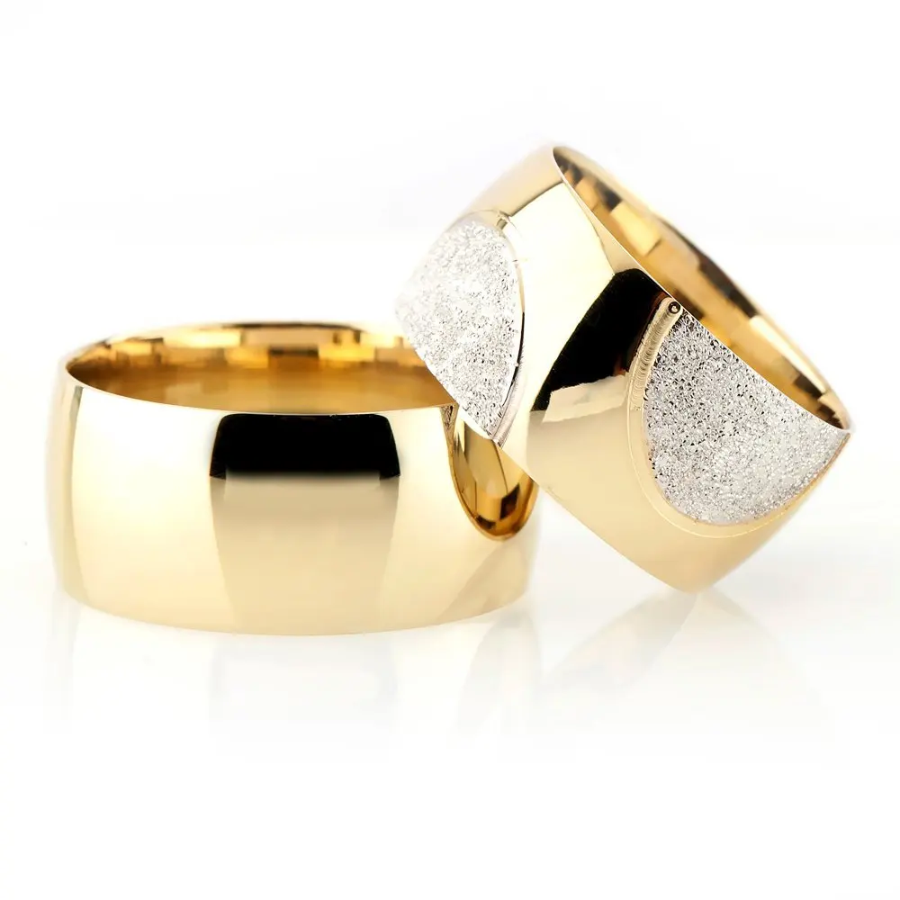 

Classic Model Half Circle Design 925 Sterling Silver Couple Wedding Rings