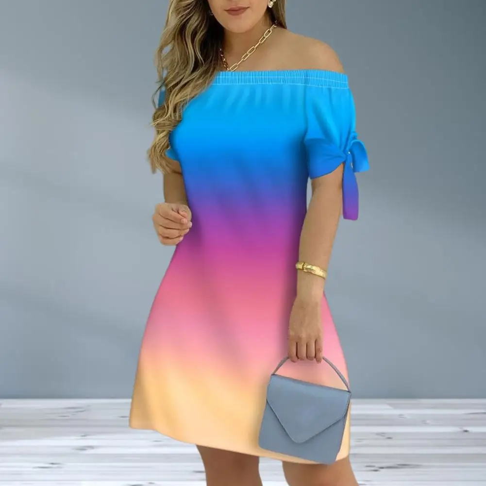 

Женское платье, Пляжное Платье градиентного цвета с принтом бабочки, женское летнее платье