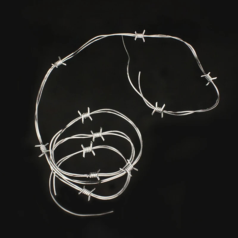 Жуткий имитация ужасов колючая проволока серебряный поддельный декор для