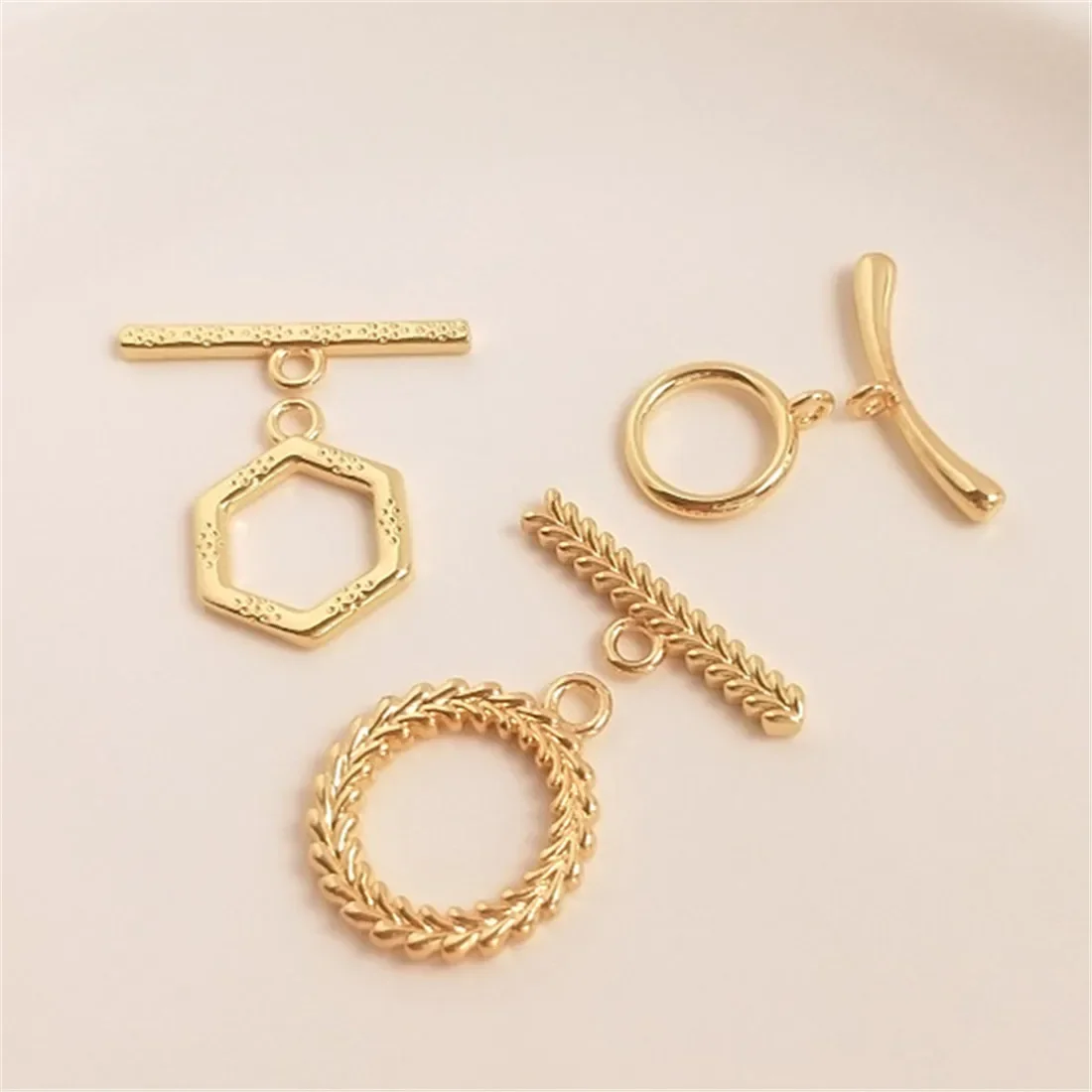 14 К Золотая пряжка OT ожерелье с жемчугом и кристаллами для ручного звена