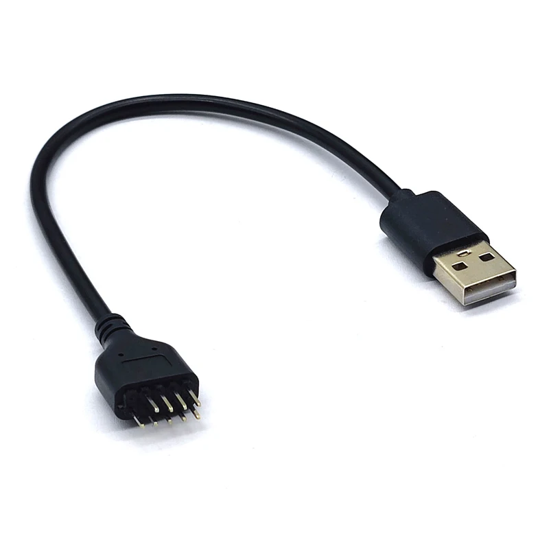 

Новый USB-разъем, Удлинительный кабель USB к 9-контактному разъему, 9-контактный штекер на внешний USB A штекер, материнская плата ПК, внутренний к...