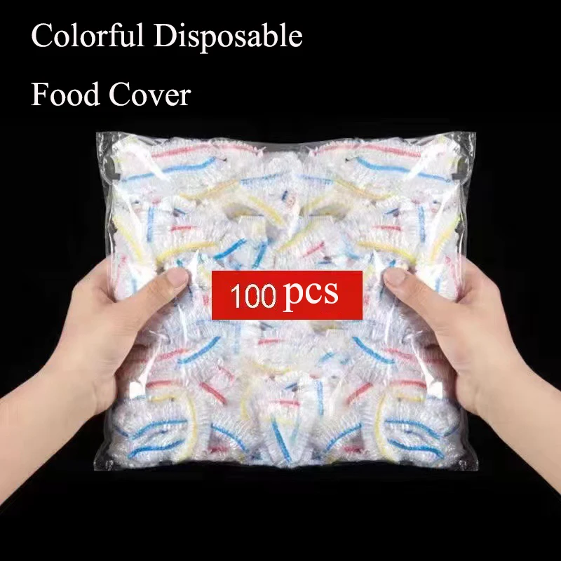 

Disposable Colorful Cling Film Cover Food Grade Fresh-keeping Plastic Bag Dust Elastic Cover Kitchen Refrigerator Accessories