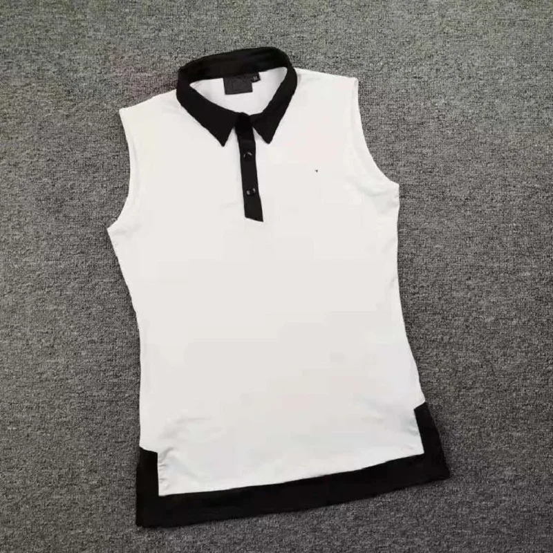 Golf clothing golf short-sleeved T-shirt women's sleeveless fashion Korean version slim all-match stretch white black