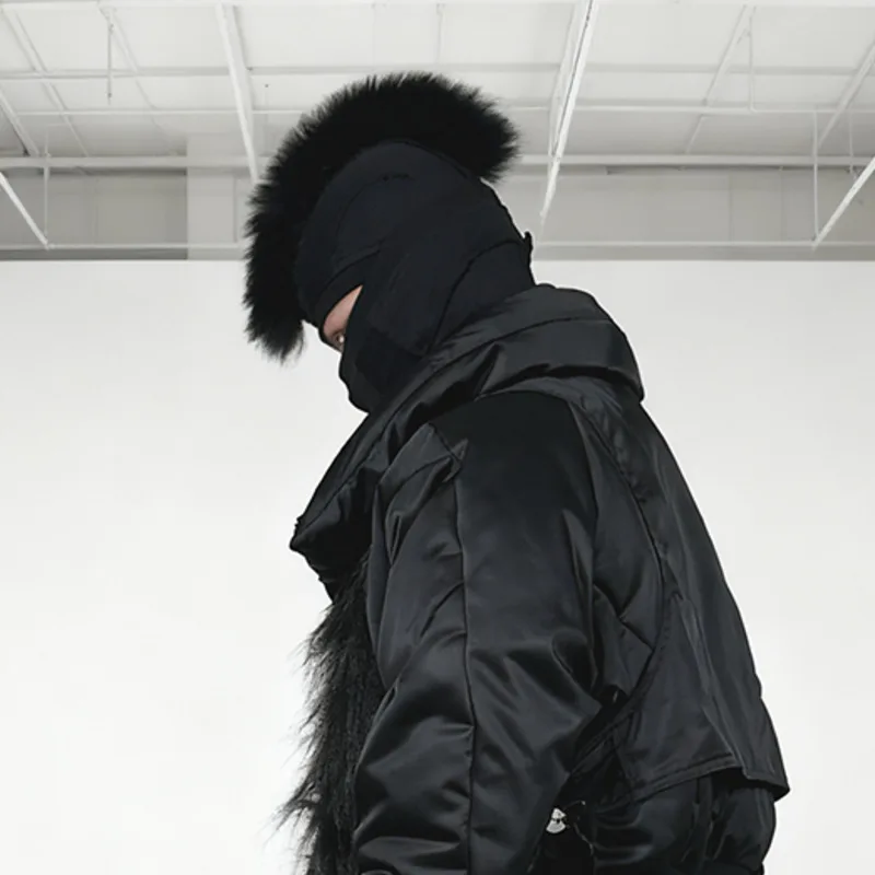 Фото HKSH Autumn New Man Tide Chic Punk Хлопковая шляпа Waste Land Стильная меховая отделка ирокез Маска для лица Винтажная техническая одежда Лыжные шапки Ins HK14154 №2