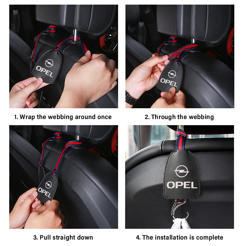 

1/2 PC Car Interior LOGO Hidden Design Safety Hook Seat Back Supplies For Opel Astra H Insignia Mokka Zafira Corsa Vectra C ETC