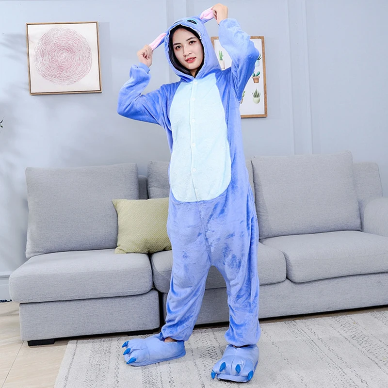 Christmas Kigurumi One-Piece Pajamas Anime Cosplay Costume Cartoon Onesie Halloween Family Flannel Jumpsuits Full Body Pijama