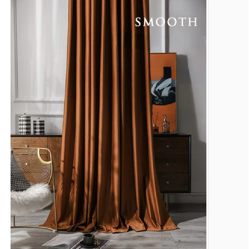 

High-end Atmosphere Curtains for Living Room Bedroom Velvet Blackout Cortinas Wheat Jacquard Study Splicing Drapes Tulle Custom