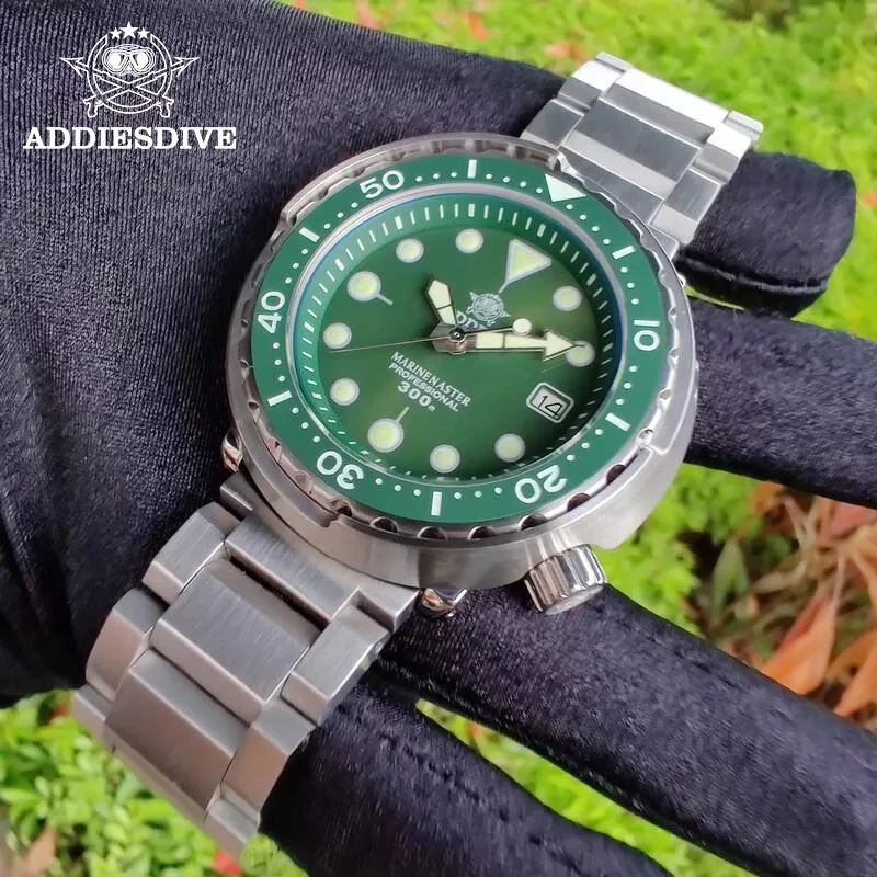 

Автоматические механические часы Addies для дайвинга из нержавеющей стали 316L, часы для дайвинга NH35, светящиеся зеркальные автоматические часы
