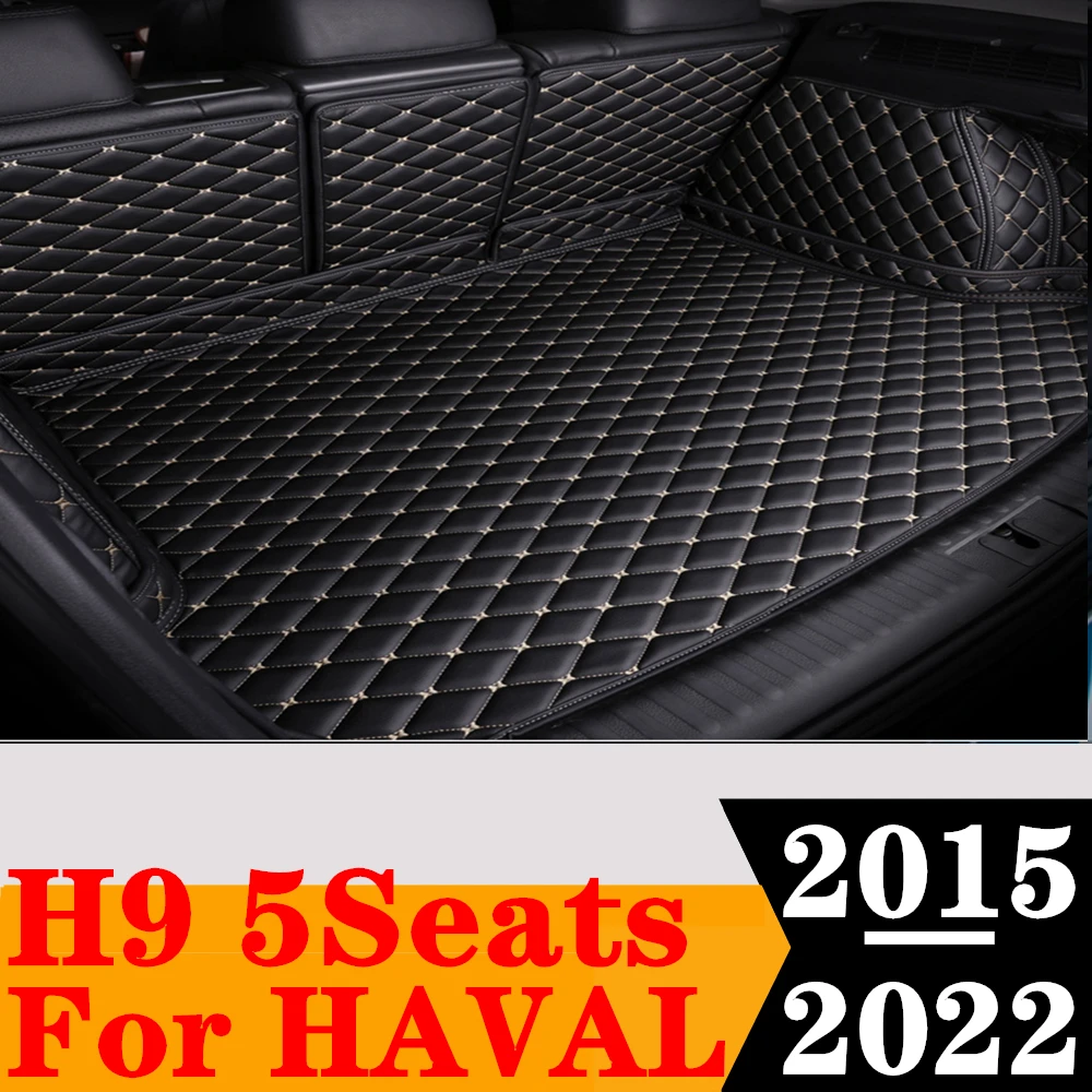 

Sinjayer Waterproof Highly Covered Car Trunk Mat Tail Boot Pad Carpet Cover Rear Cargo Liner FIT For Haval H9 5Seats 2015-2022