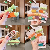 south korea candy colored cute love color matching hairpin little girls bangs clip summer small fresh hair accessories for women